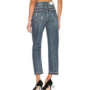 Sz24 Pistola Charlie High Rise Straight Un-Done Frayed Hem in Eternal EUC